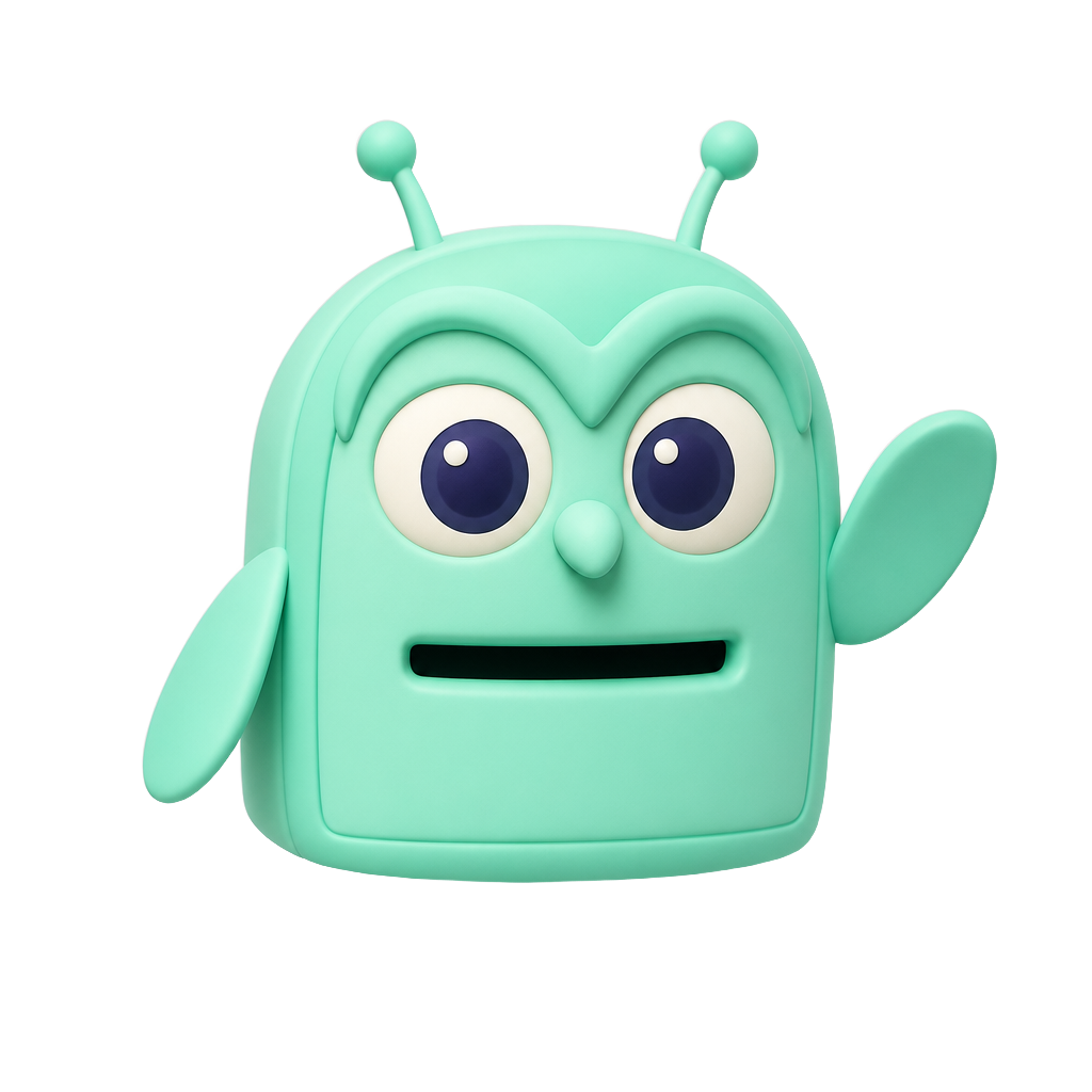 Inboxy, the friendly knowledge-inbox mascot, catching incoming content